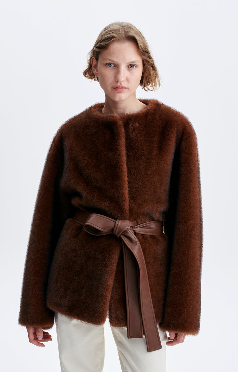 Fabu Jacket Short belted faux-fur jacket Ginger Vanessa Bruno