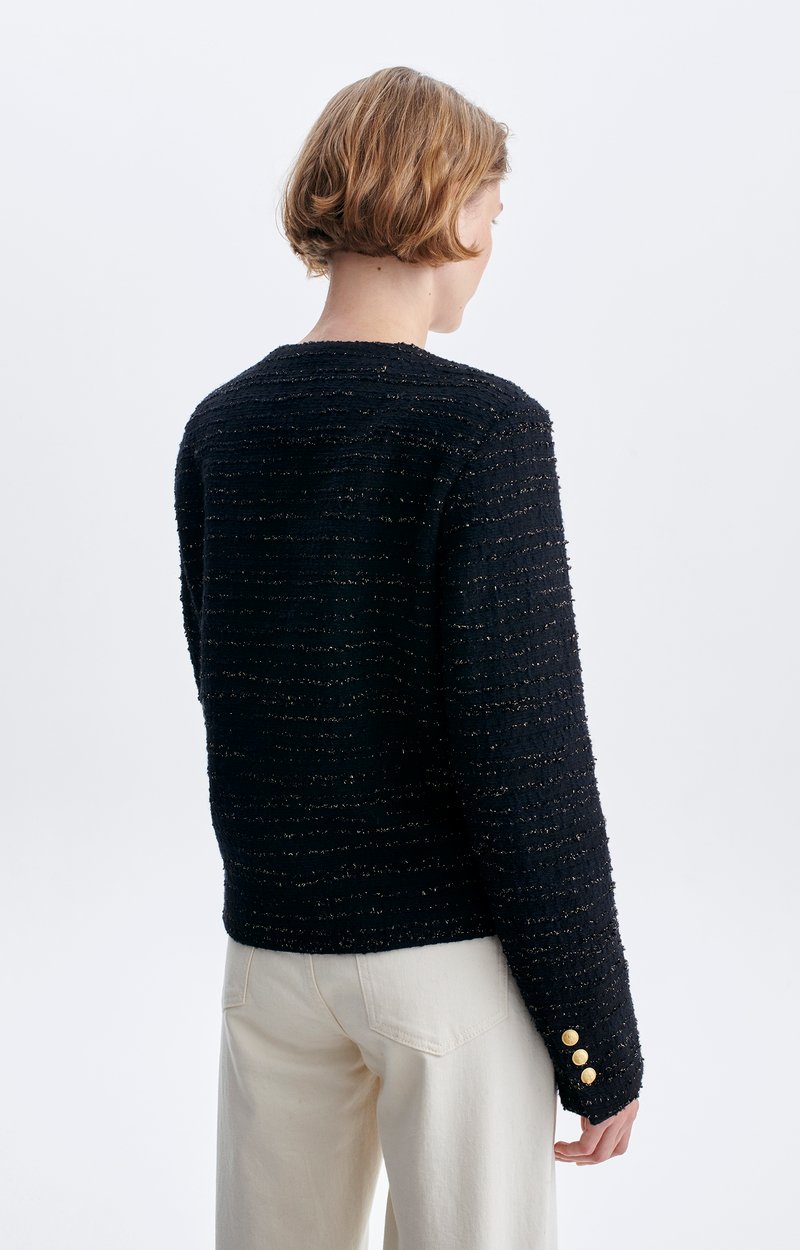 Hermia Jacket Short collarless tweed-lurex jacket Black Vanessa Bruno