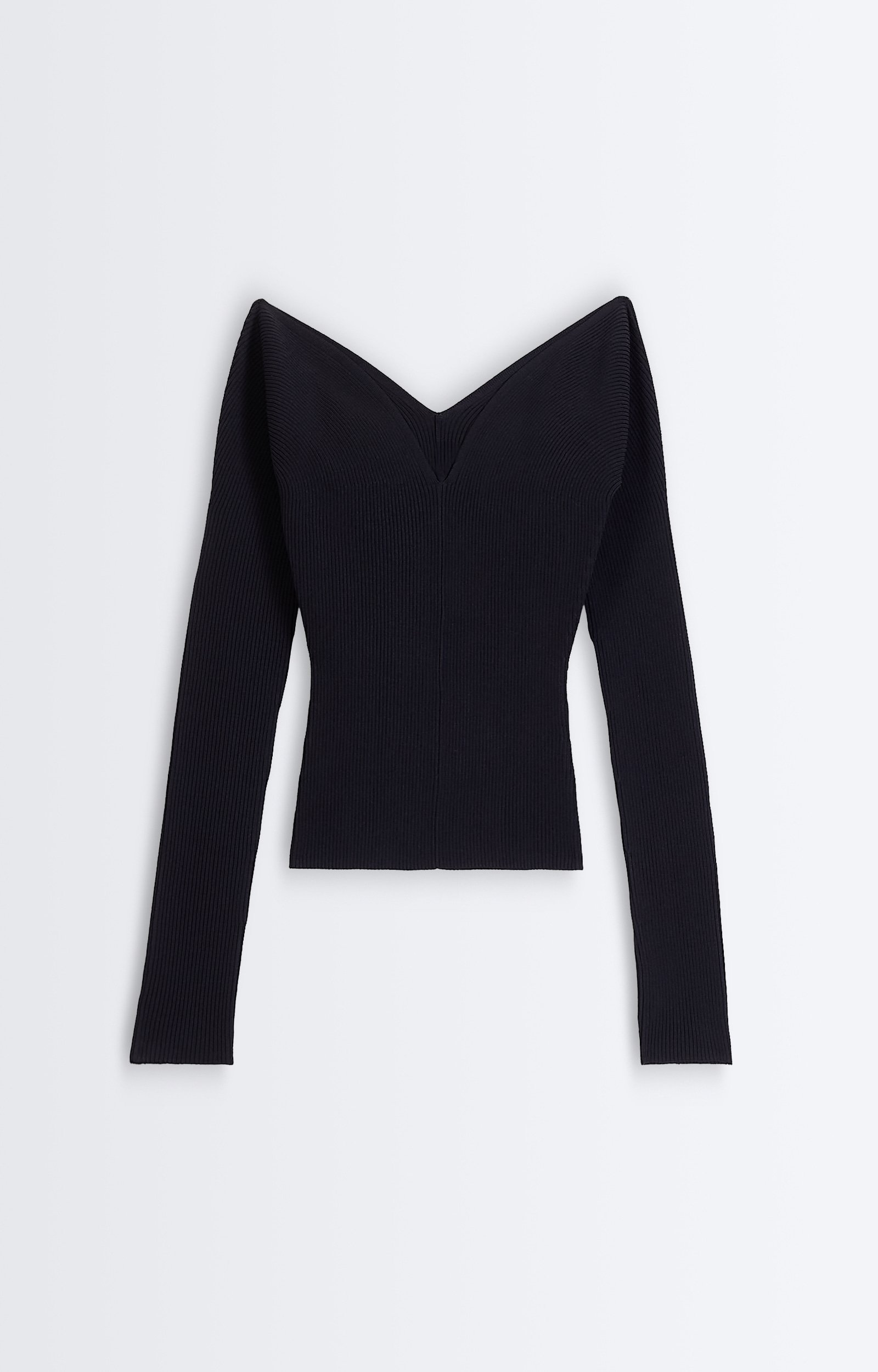 Habiba Knit Fitted fine-knit top, boat neckline Black Vanessa Bruno