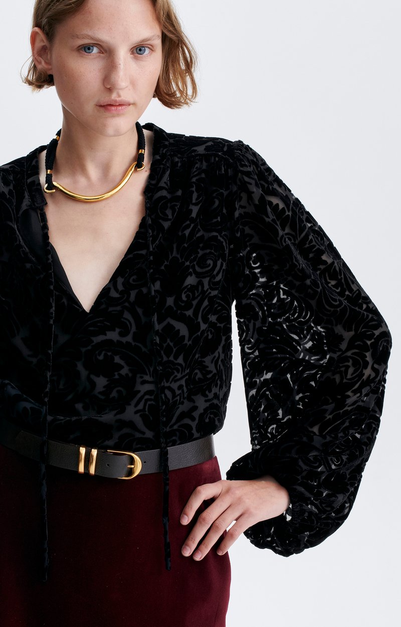 Halimi Blouse Burnout-velvet blouse Black Vanessa Bruno