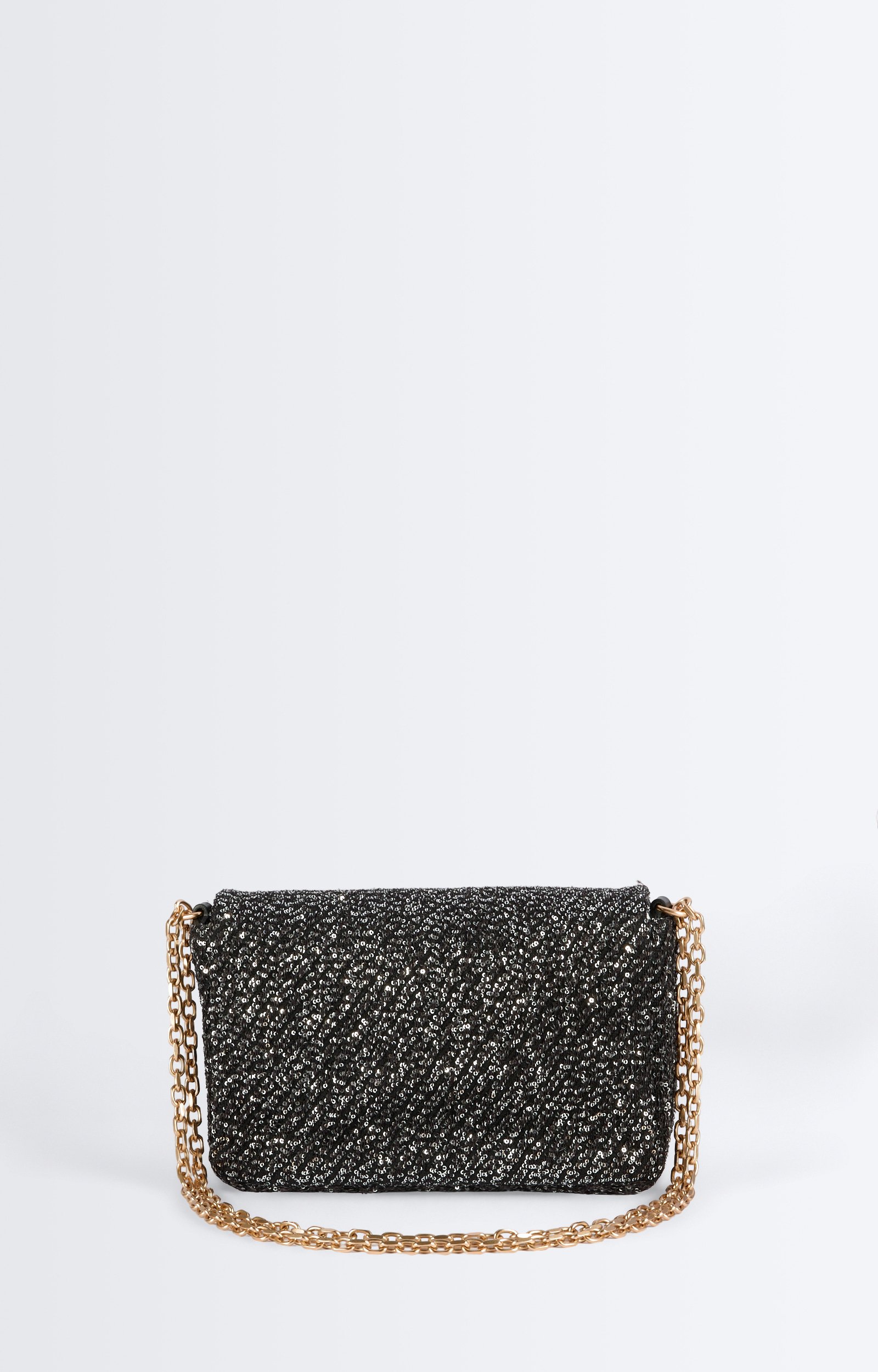 Medium Sequin Moon Bag Sequin Moon bag, gold chain Black Vanessa Bruno